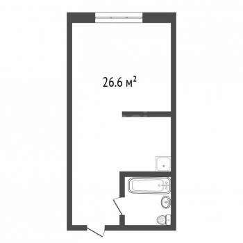 Продается 1-комнатная квартира, 26,6 м²