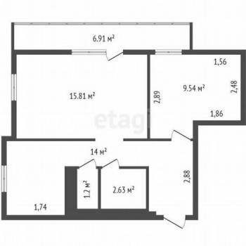 Продается 2-х комнатная квартира, 42,3 м²