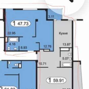 Сдается 2-х комнатная квартира, 90 м²