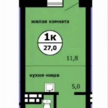 Сдается 1-комнатная квартира, 27 м²