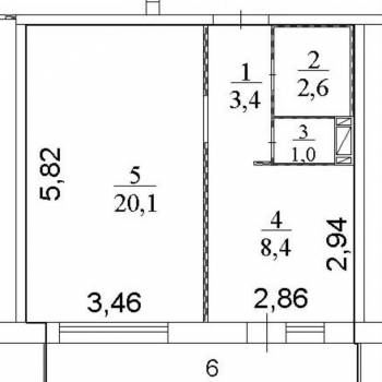Продается 1-комнатная квартира, 36 м²