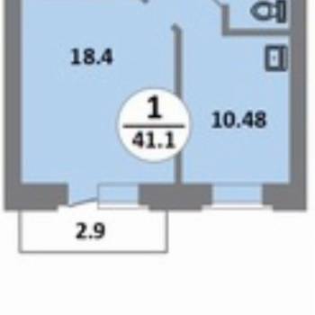 Продается 1-комнатная квартира, 41,2 м²
