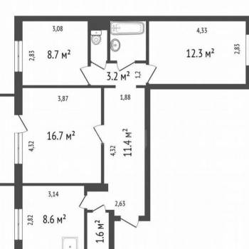 Продается 3-х комнатная квартира, 68 м²