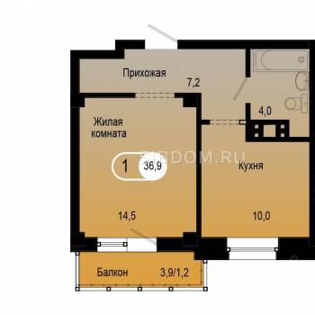 Сдается 1-комнатная квартира, 35,2 м²