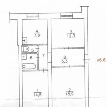 Продается 3-х комнатная квартира, 65,2 м²