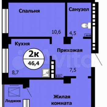 Сдается 2-х комнатная квартира, 50 м²