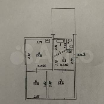 Продается 2-х комнатная квартира, 50,4 м²