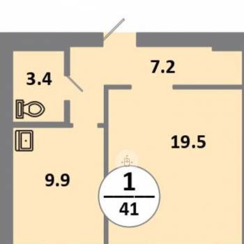 Сдается 1-комнатная квартира, 41 м²