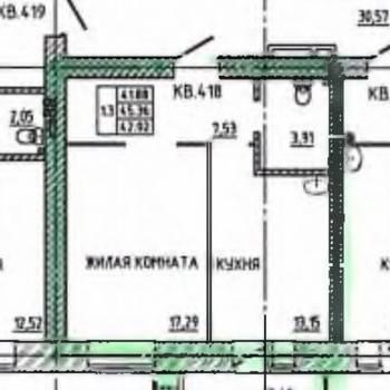 Продается 1-комнатная квартира, 45,4 м²