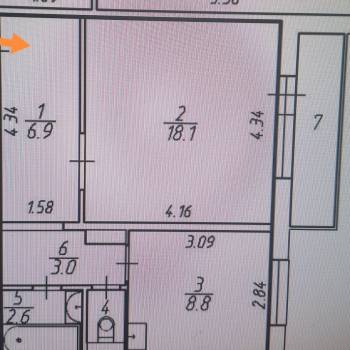 Продается 1-комнатная квартира, 41 м²