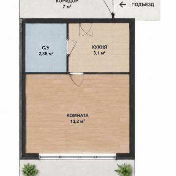 Продается 1-комнатная квартира, 21,5 м²