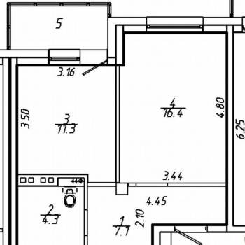 Продается 1-комнатная квартира, 41,6 м²