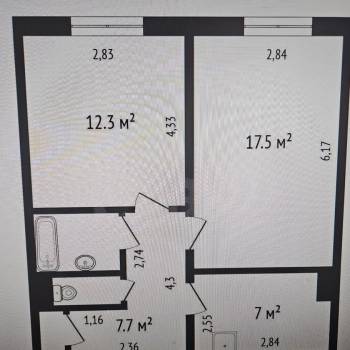 Продается 2-х комнатная квартира, 48,3 м²