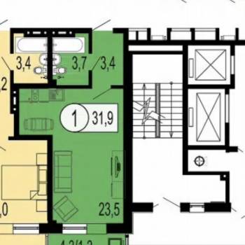 Продается 1-комнатная квартира, 32 м²