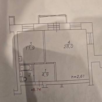 Продается 1-комнатная квартира, 48,3 м²