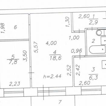 Продается 2-х комнатная квартира, 43,5 м²