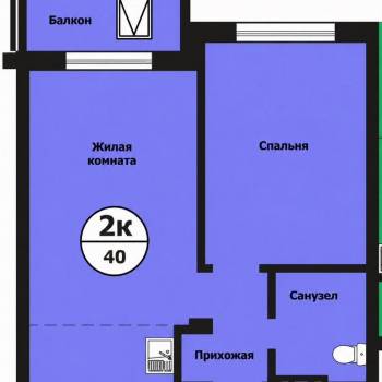Продается 1-комнатная квартира, 40 м²