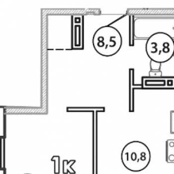 Сдается 1-комнатная квартира, 38,8 м²