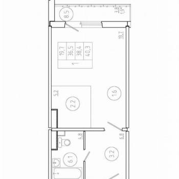 Сдается 1-комнатная квартира, 38,4 м²