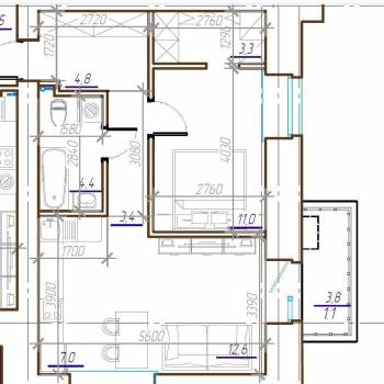 Сдается 2-х комнатная квартира, 47,6 м²