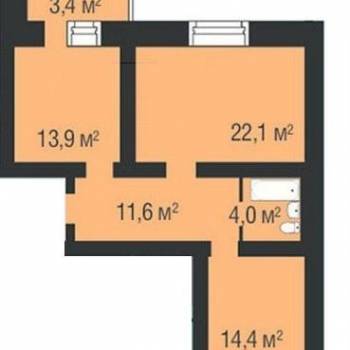 Продается 3-х комнатная квартира, 68 м²