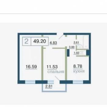 Сдается 2-х комнатная квартира, 50 м²
