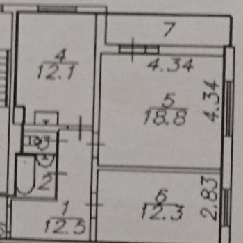 Продается 2-х комнатная квартира, 60 м²