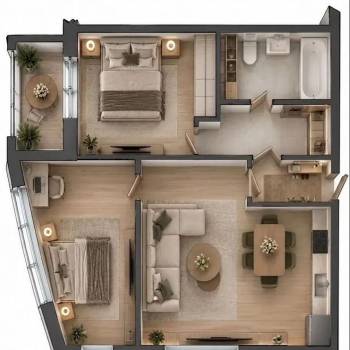 Продается 1-комнатная квартира, 53,5 м²