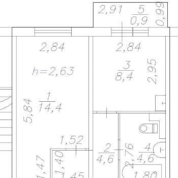 Продается 1-комнатная квартира, 32 м²