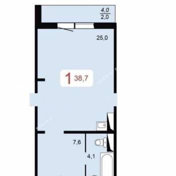 Продается 1-комнатная квартира, 38,7 м²