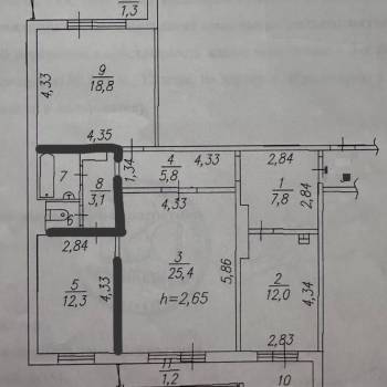 Сдается Многокомнатная квартира, 89,1 м²