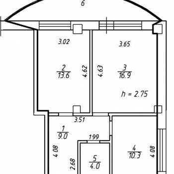 Сдается 2-х комнатная квартира, 60 м²