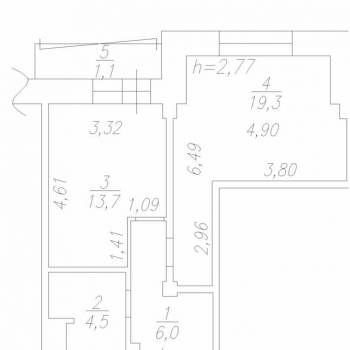 Продается 1-комнатная квартира, 43,5 м²