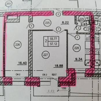 Сдается 2-х комнатная квартира, 55,1 м²