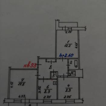 Продается 3-х комнатная квартира, 64 м²