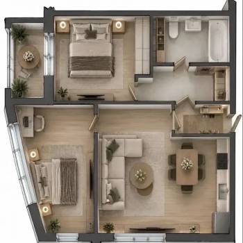 Продается 2-х комнатная квартира, 57 м²