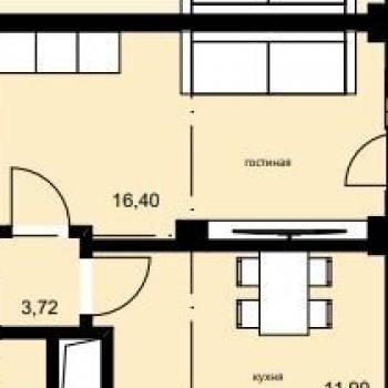 Продается 1-комнатная квартира, 38,3 м²