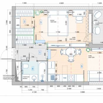 Продается 1-комнатная квартира, 46,9 м²