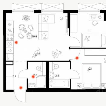 Продается 3-х комнатная квартира, 49,9 м²