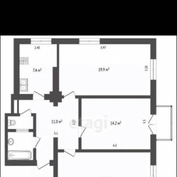 Продается 3-х комнатная квартира, 80 м²