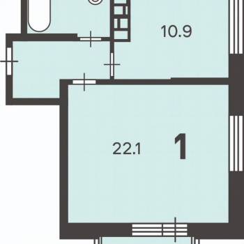 Продается 1-комнатная квартира, 42,3 м²