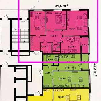 Продается 3-х комнатная квартира, 71,1 м²