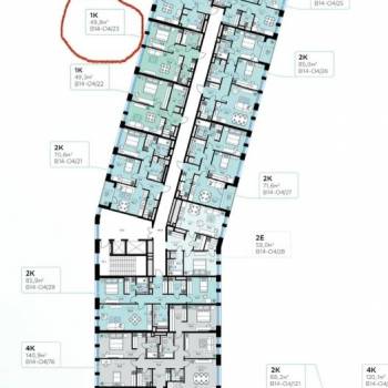 Продается 1-комнатная квартира, 49,8 м²