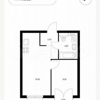 Продается 1-комнатная квартира, 33,3 м²