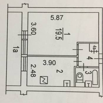 Продается 1-комнатная квартира, 36 м²
