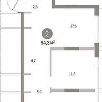 Продается 2-х комнатная квартира, 63,8 м²