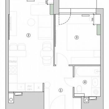 Сдается 1-комнатная квартира, 40 м²