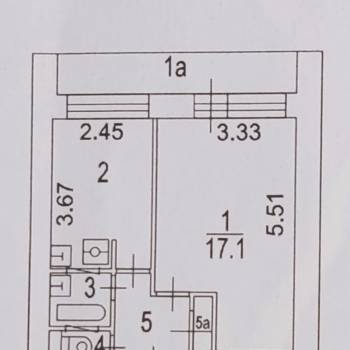 Продается 1-комнатная квартира, 32,7 м²