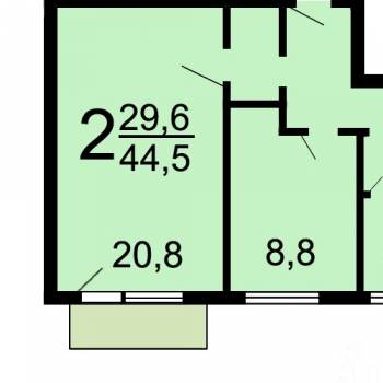 Продается 2-х комнатная квартира, 45 м²