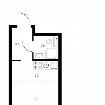 Сдается 1-комнатная квартира, 19,8 м²